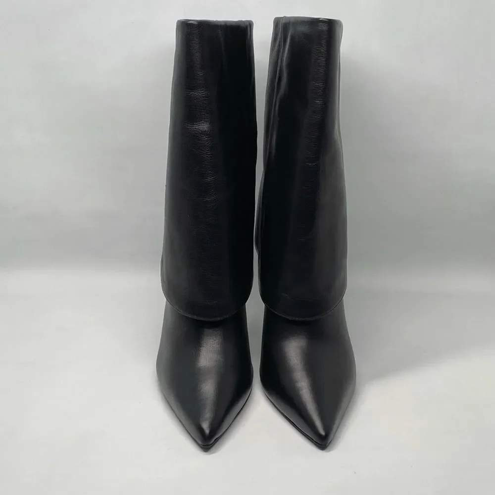 Black Suede Studio Cecille Leather Ankle Boots size 39
